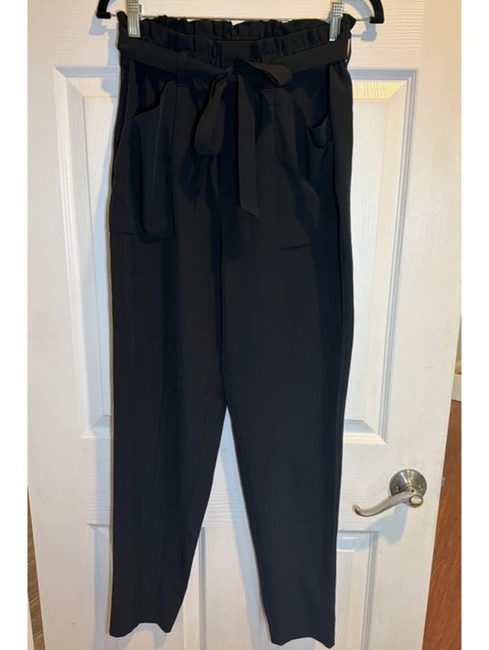 Modern Ambition Black Paperbag Waist Tie Pants Size Small